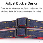 Set guinzaglio e pettorale in denim per cani S-XL