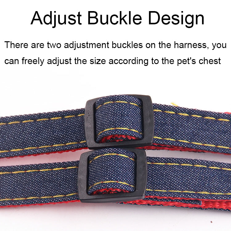 Set guinzaglio e pettorale in denim per cani S-XL