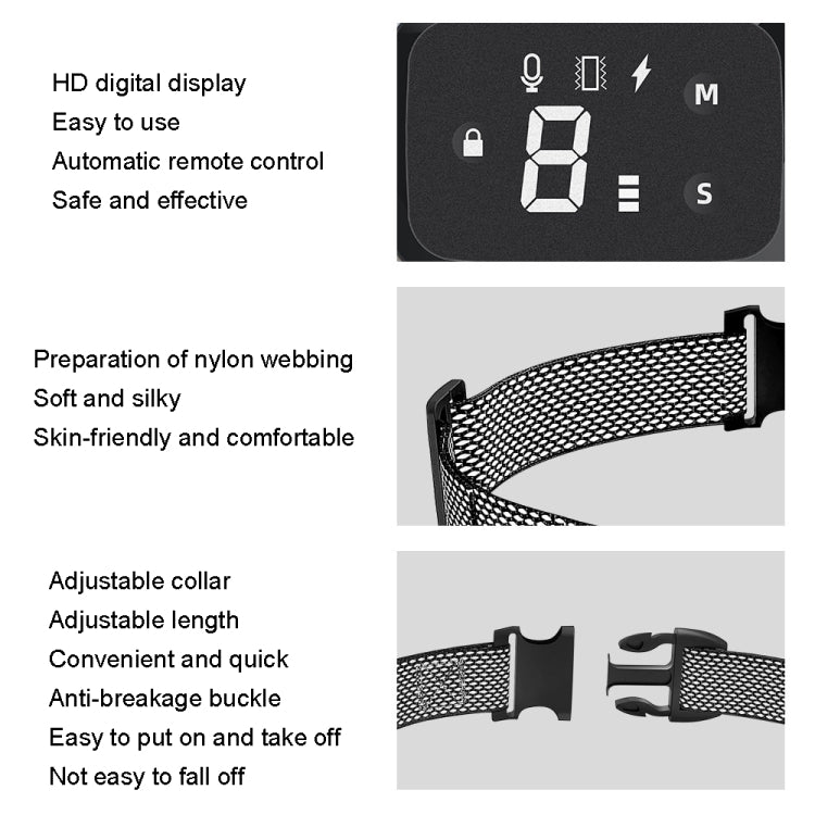 Collare elettrico cane PT221 con display digitale e 3 modalità