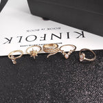 Set 17 anelli in lega stile Boemia con diamanti