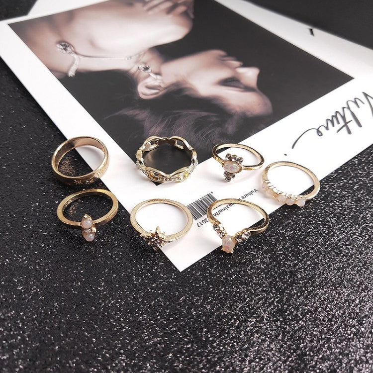 Set 17 anelli in lega stile Boemia con diamanti