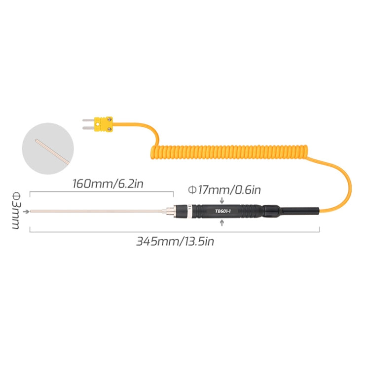 Sonda termocoppia tipo K TASI TB601 per liquidi e superfici - immagine 2