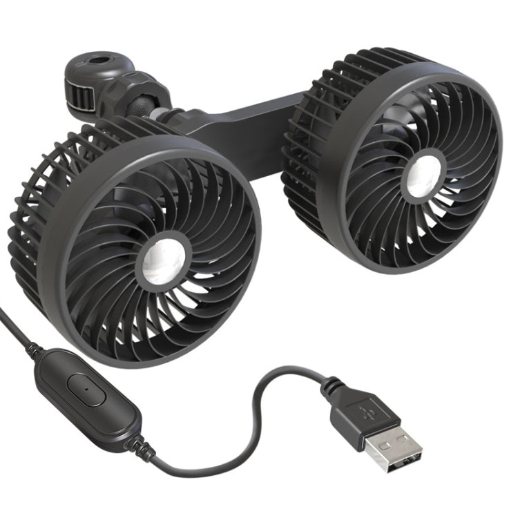 Ventilatore doppia testa USB per sedile posteriore auto