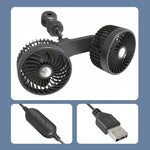Ventilatore doppia testa USB per sedile posteriore auto