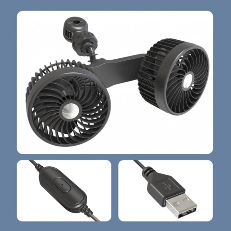 Ventilatore doppia testa USB per sedile posteriore auto