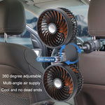 Ventilatore doppia testa USB per sedile posteriore auto