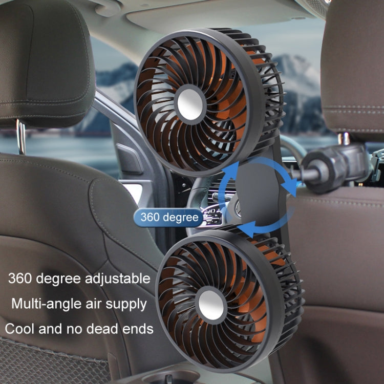 Ventilatore doppia testa USB per sedile posteriore auto