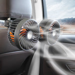 Ventilatore doppia testa USB per sedile posteriore auto