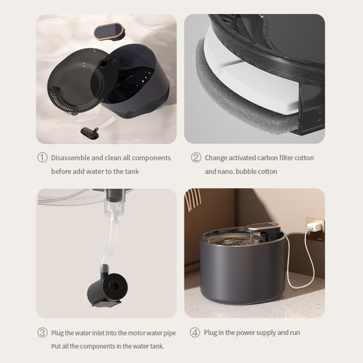 Fontana acqua automatica per gatti 3L con luce LED