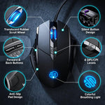 Inphic W1 Backlit 6-Button Silent Wired Mouse Gaming Mouse