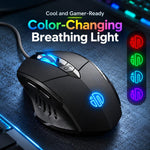 Inphic W1 Backlit 6-Button Silent Wired Mouse Gaming Mouse