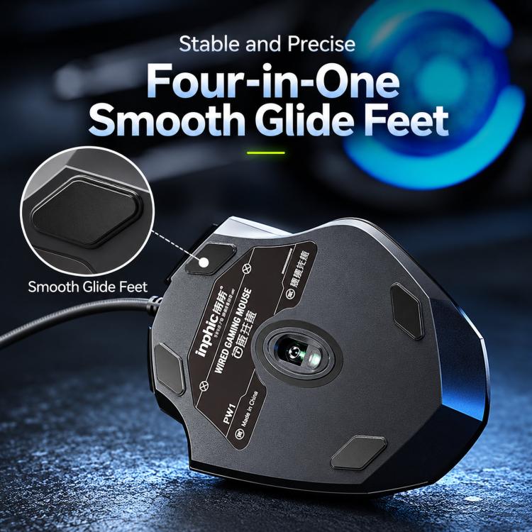 Inphic W1 Backlit 6-Button Silent Wired Mouse Gaming Mouse