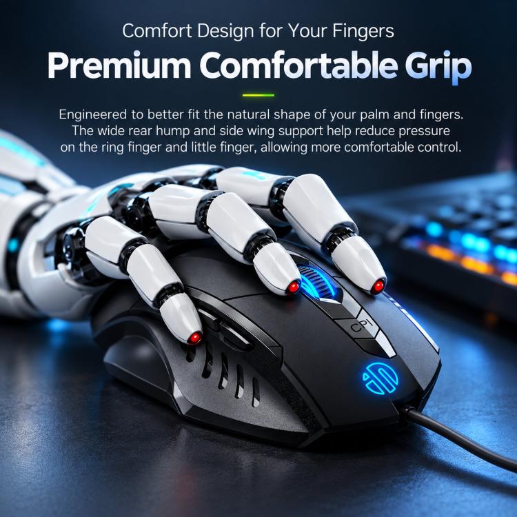 Inphic W1 Backlit 6-Button Silent Wired Mouse Gaming Mouse