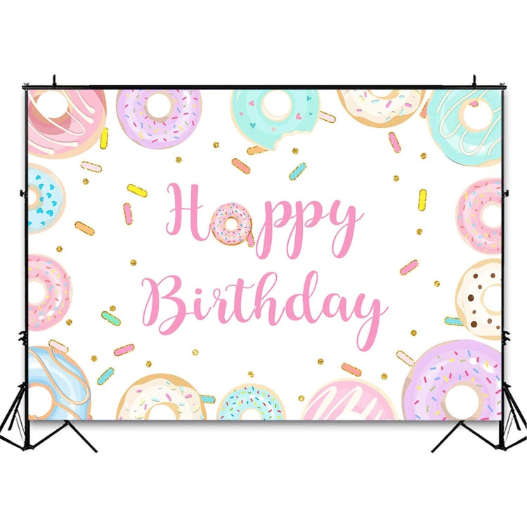 Panno della priorità bassa di compleanno dei bambini del fumetto della ciambella, 150x100cm, 180x180cm, 210x150cm, 210x180cm