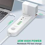 Caricabatterie universale 65W USB-C e USB-A per tablet e smartpho