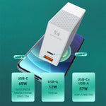 Caricabatterie universale 65W USB-C e USB-A per tablet e smartpho