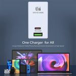 Caricabatterie universale 65W USB-C e USB-A per tablet e smartpho