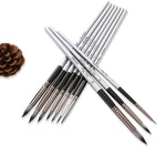 Set 10 pennelli pittura acquerello nylon manico legno