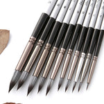 Set 10 pennelli pittura acquerello nylon manico legno