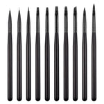 Set 10 pennelli per nail art in nylon con manico in legno