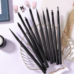 Set 10 pennelli per nail art in nylon con manico in legno - immagine 2