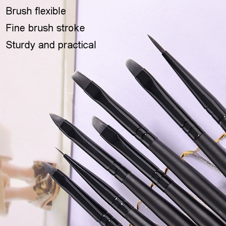 Set 10 pennelli per nail art in nylon con manico in legno - immagine 4