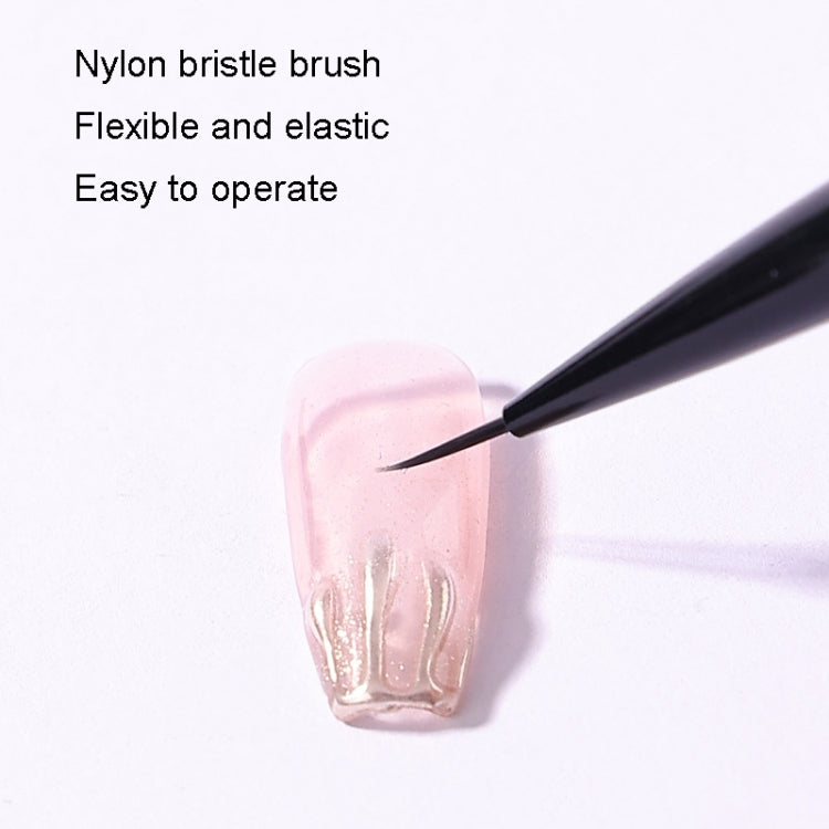 Set 10 pennelli per nail art in nylon con manico in legno - immagine 5