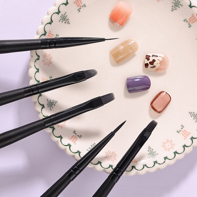 Set 10 pennelli per nail art in nylon con manico in legno - immagine 8