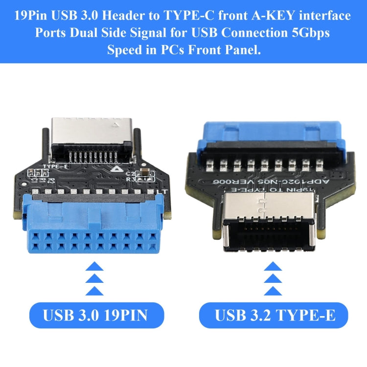 Adattatore USB 3.0 19PIN a Type-E Front USB-C