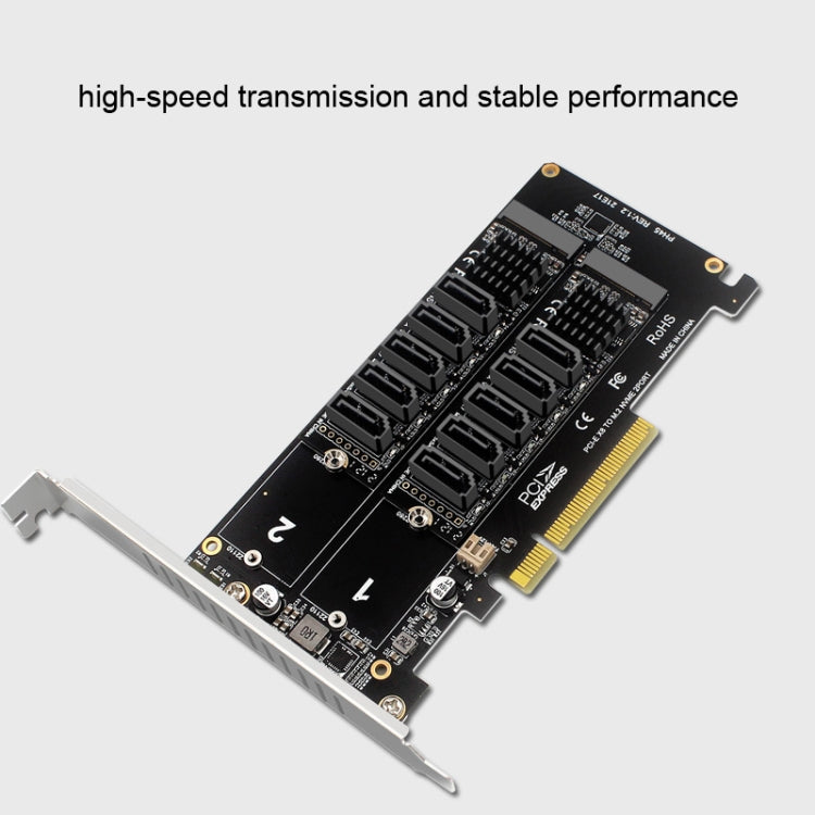 Scheda trasferimento NVME Raid PCI-EX8 con 10 porte SATA