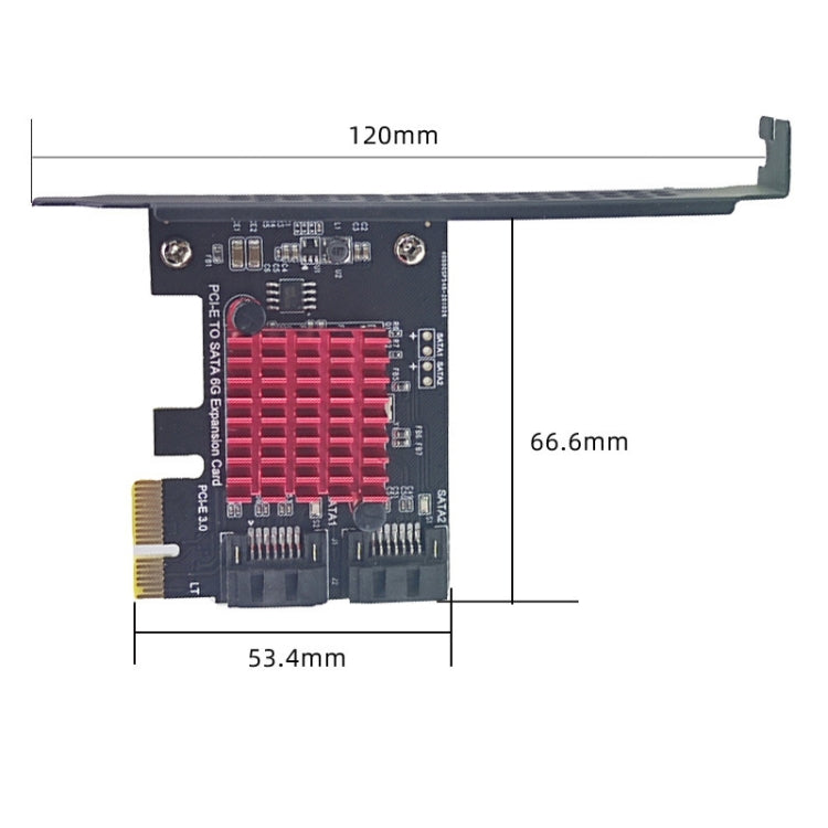 Scheda espansione PCI-E 1X Gen3 a 2 porte SATA3 6 Gbps
