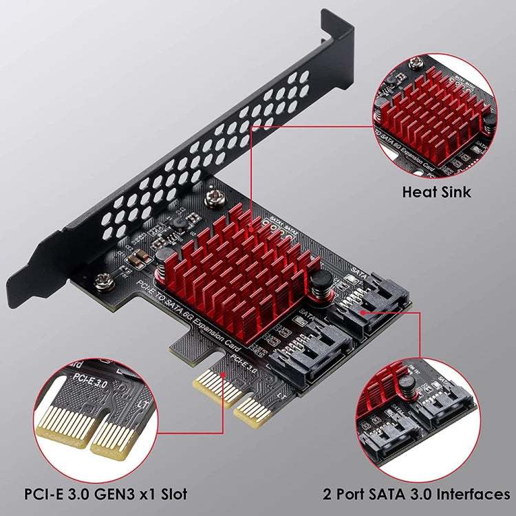 Scheda espansione PCI-E 1X Gen3 a 2 porte SATA3 6 Gbps