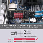 Scheda espansione PCI-E 1X Gen3 a 2 porte SATA3 6 Gbps