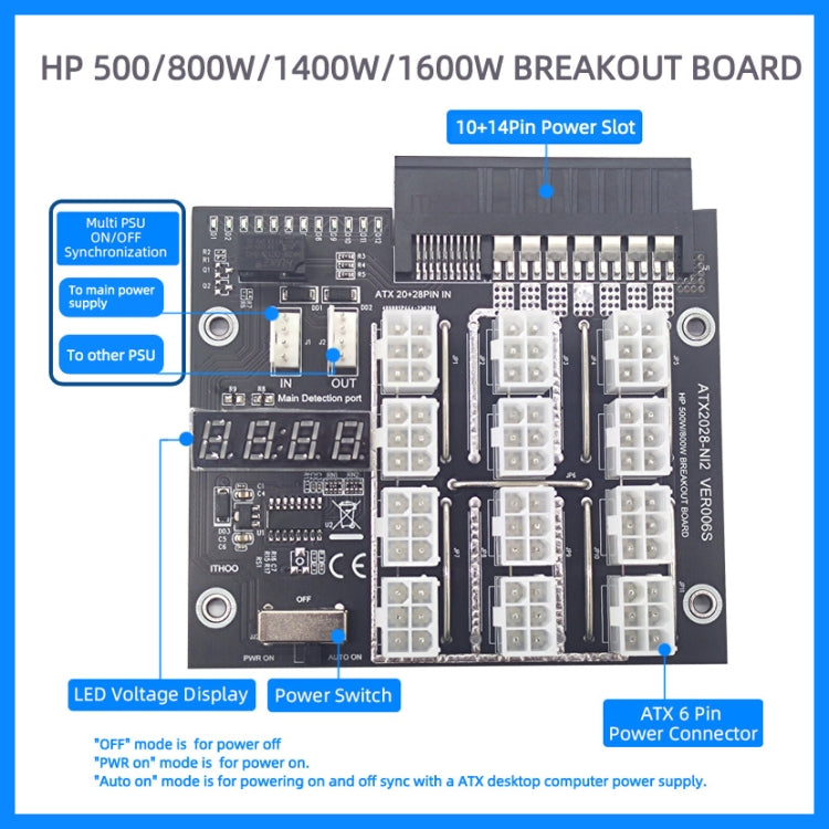 Scheda alimentazione 2200W 6PIN per server HP ATX2028-N01