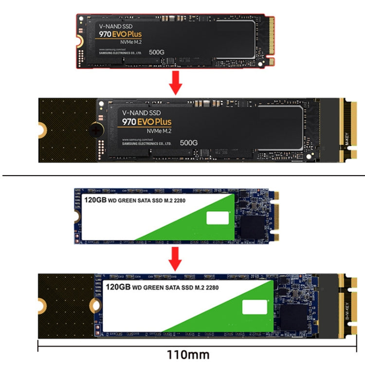 Scheda protezione SSD M.2 Key-B e Key-M 2230-2280
