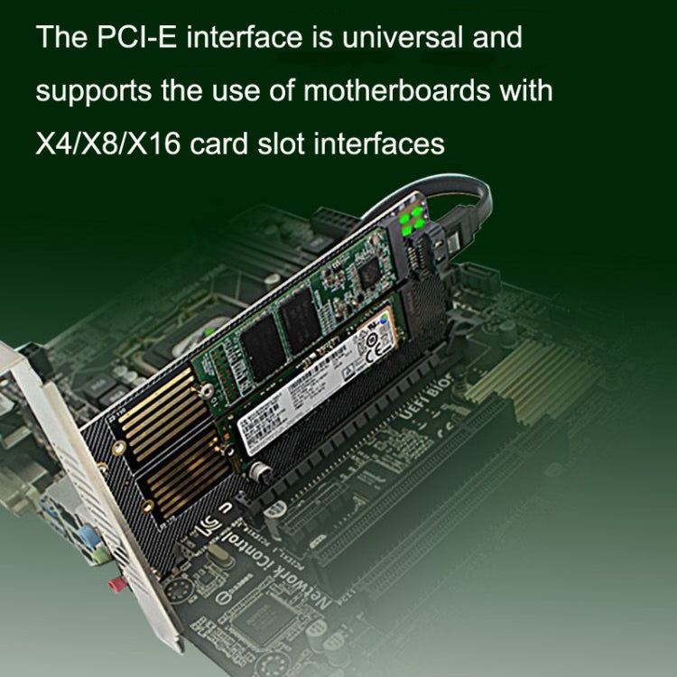 Scheda espansione M.2 NVME NGFF a PCI-E SATA doppio disco