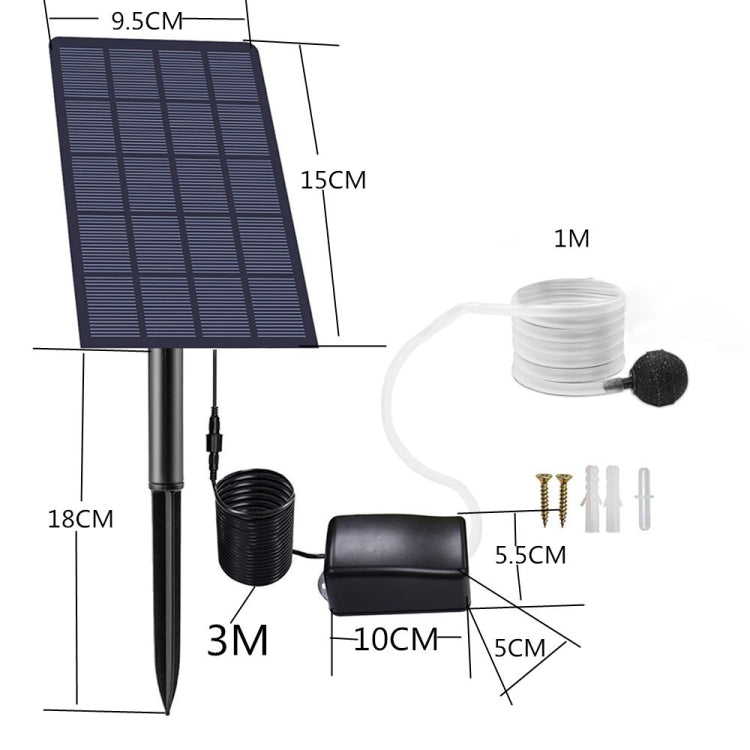 Pompa di aerazione solare 5V 2.5W per laghetto pesci