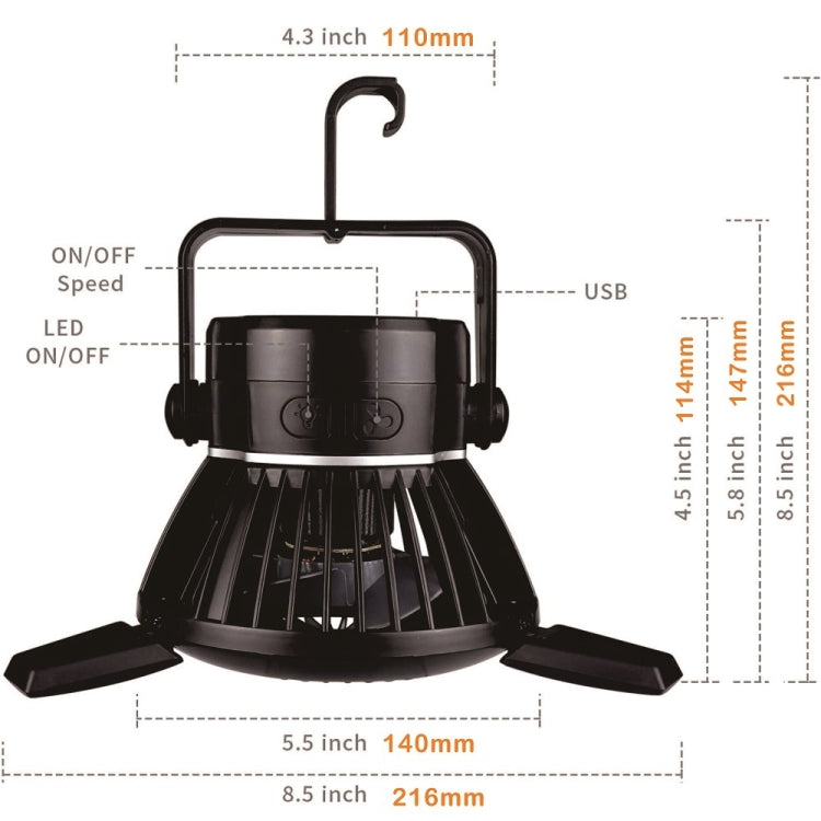 Lampada da campeggio solare LED multifunzione 18cm
