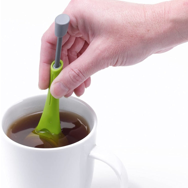 Colino da tè riutilizzabile con stantuffo in plastica