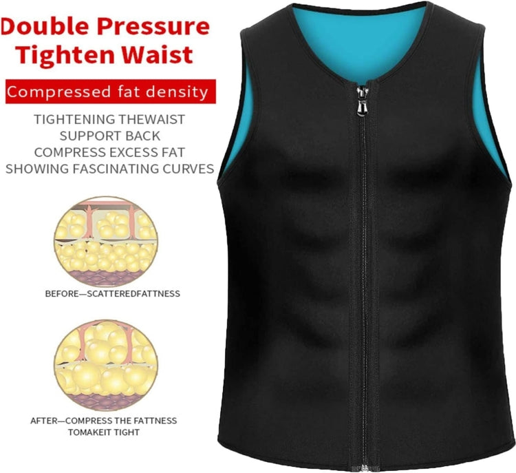 Corsetto fitness uomo in neoprene con cerniera XXL-4XL