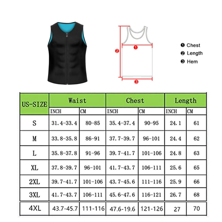 Corsetto fitness uomo in neoprene con cerniera XXL-4XL