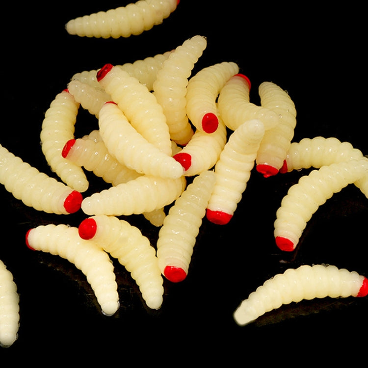 100 esche finte vermi di pane testa rossa 2 cm