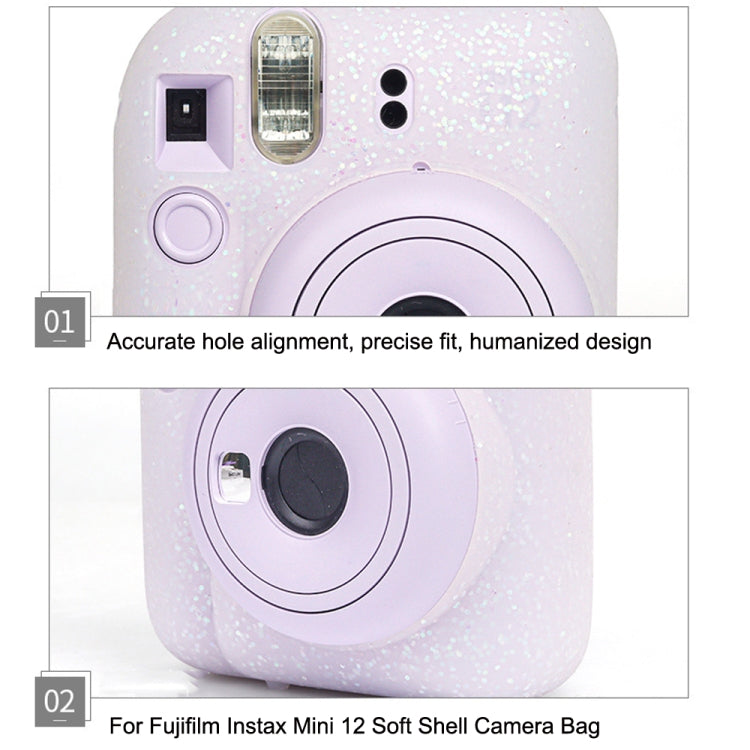 Per Fujifilm Instax Mini 12 custodia morbida in silicone per custodia per fotocamera, Glitter Pink