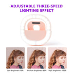 Luce anello selfie ricaricabile con clip per smartphone