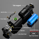 Mini torcia ricaricabile 3 LED 2000LM impermeabile
