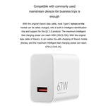 Caricabatterie rapido Xiaomi MDY-12-EF 67W USB