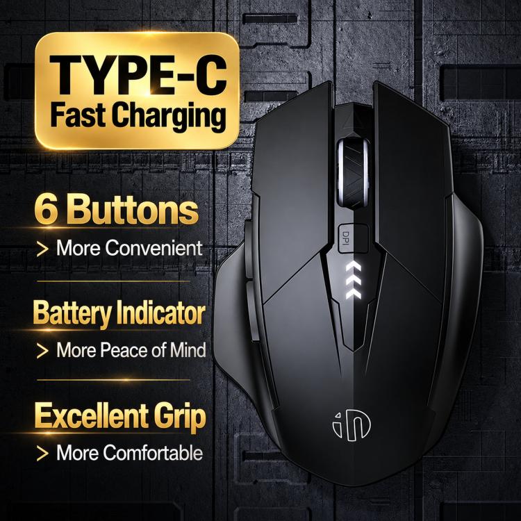 Inphic Wireless Bluetooth Mouse Rechargeable Silent Computer Mouse with Battery Indicator, F1S Black, F1S Gray, F1 Gen 2 Black, F1 Gen 2 Gray