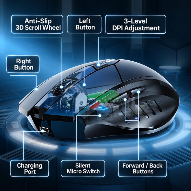 Inphic Wireless Bluetooth Mouse Rechargeable Silent Computer Mouse with Battery Indicator, F1S Black, F1S Gray, F1 Gen 2 Black, F1 Gen 2 Gray