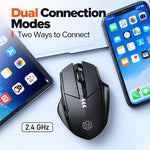 Inphic Wireless Bluetooth Mouse Rechargeable Silent Computer Mouse with Battery Indicator, F1S Black, F1S Gray, F1 Gen 2 Black, F1 Gen 2 Gray