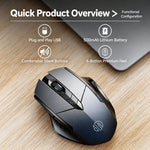 Inphic Wireless Bluetooth Mouse Rechargeable Silent Computer Mouse with Battery Indicator, F1S Black, F1S Gray, F1 Gen 2 Black, F1 Gen 2 Gray